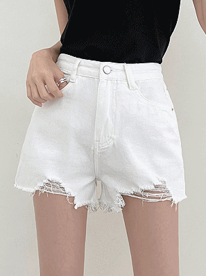 下擺破邊牛仔短褲(S/M) - IKIMSTORE