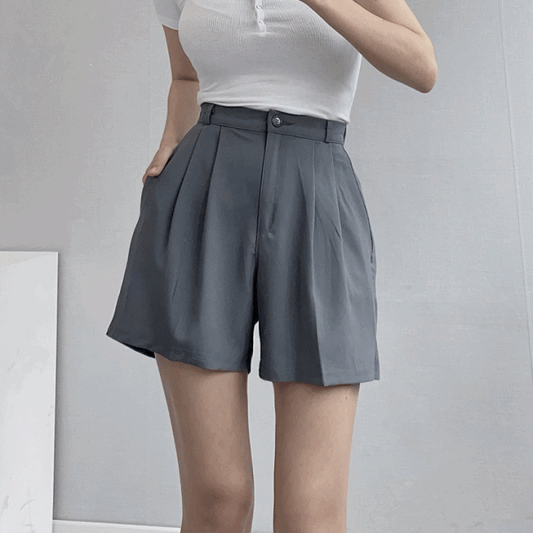 【涼爽/後橡筋腰】韓製四分西裝短褲<KR> - IKIMSTORE