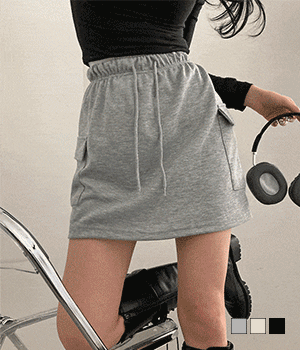 韓製舒適工裝口袋短裙 - IKIMSTORE