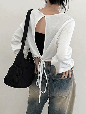 韓製露背綁帶衛衣<KR> - IKIMSTORE