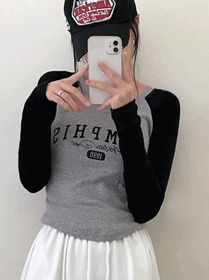 【現貨倒數!】韓製Memphis撞色插肩袖T恤<KR> - IKIMSTORE