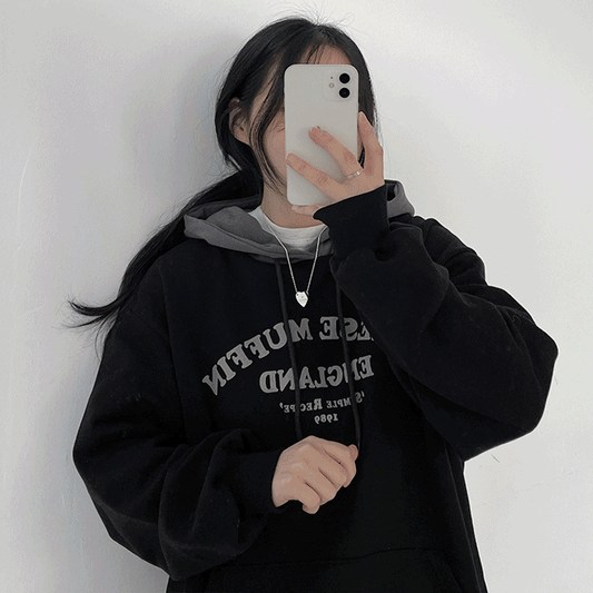 韓製Cheese Muffin拼色連帽衛衣<KR> - IKIMSTORE