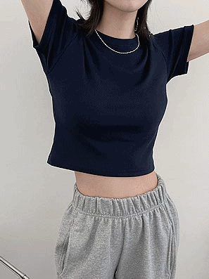 韓製日常棉質crop tee<KR> - IKIMSTORE