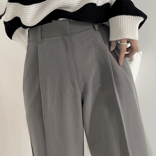 Daily日常單褶闊腳西褲<KR> (S-L) - IKIMSTORE