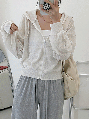 【現貨ivory/清爽料】韓製薄棉紗連帽外套<KR> - IKIMSTORE