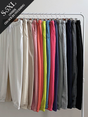 【韓製/S-5XL】高腰鬆緊腰慢跑束腳褲<KR> (14color) - IKIMSTORE