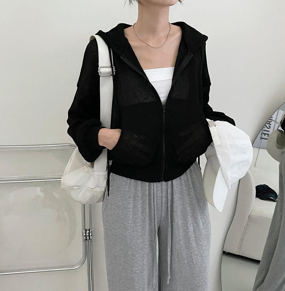 【現貨ivory/清爽料】韓製薄棉紗連帽外套<KR> - IKIMSTORE