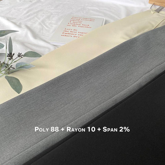 【三種長度/XS~L】韓製修身暗扣闊腿西褲<KR> - IKIMSTORE