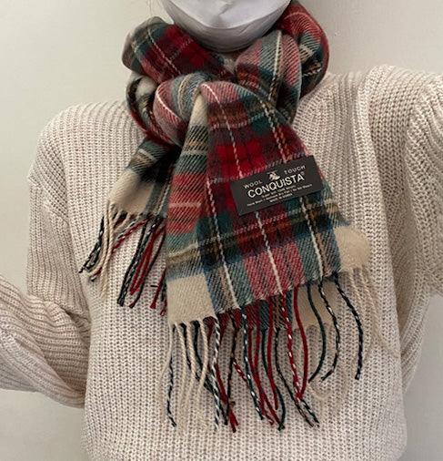 🥀【韓國製】WOOL TOUCH格紋針織流蘇頸巾(11color) - IKIMSTORE
