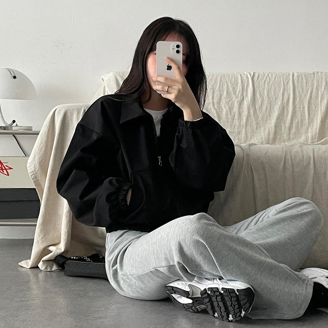 韓製雙向拉鍊翻領夾克外套<KR>(3color) - IKIMSTORE