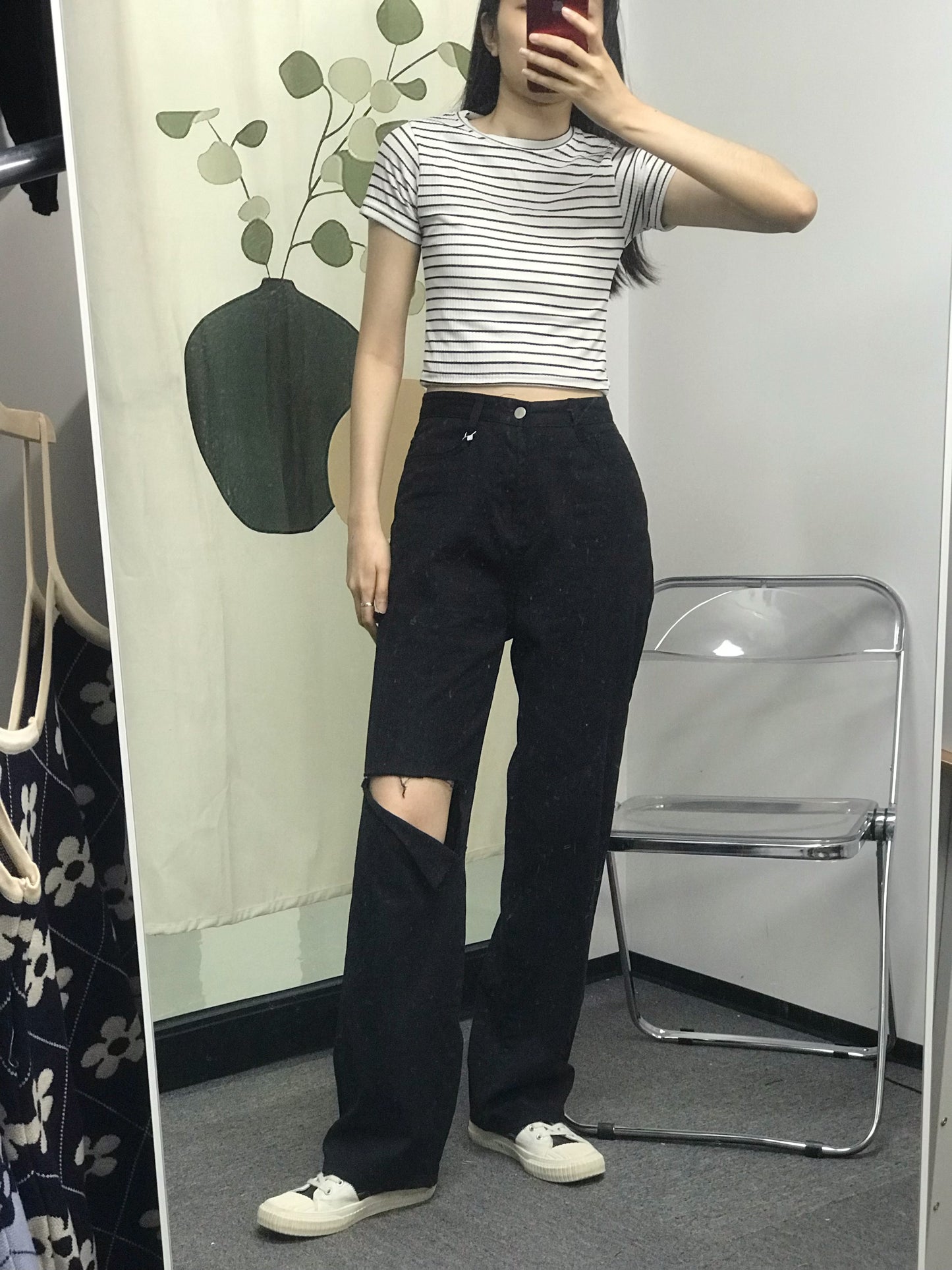 【現貨】日常單品♡ 圓領條紋短款T恤<KR> - IKIMSTORE