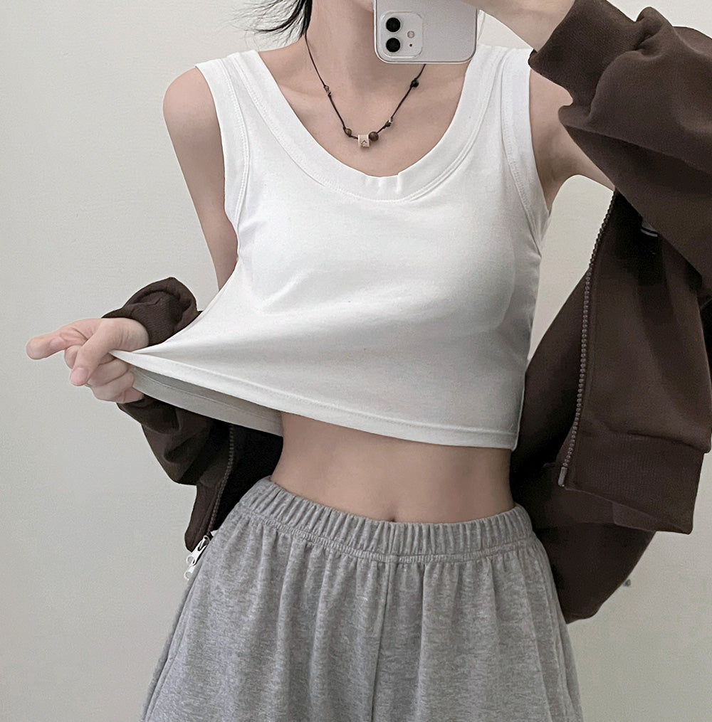 U領粗帶Bra top (連pad)
