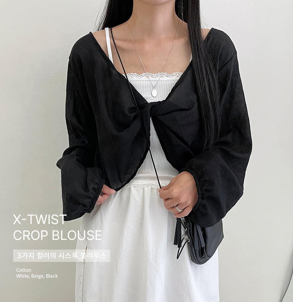 🕊韓製小仙女扭結襯衫(3color) - IKIMSTORE
