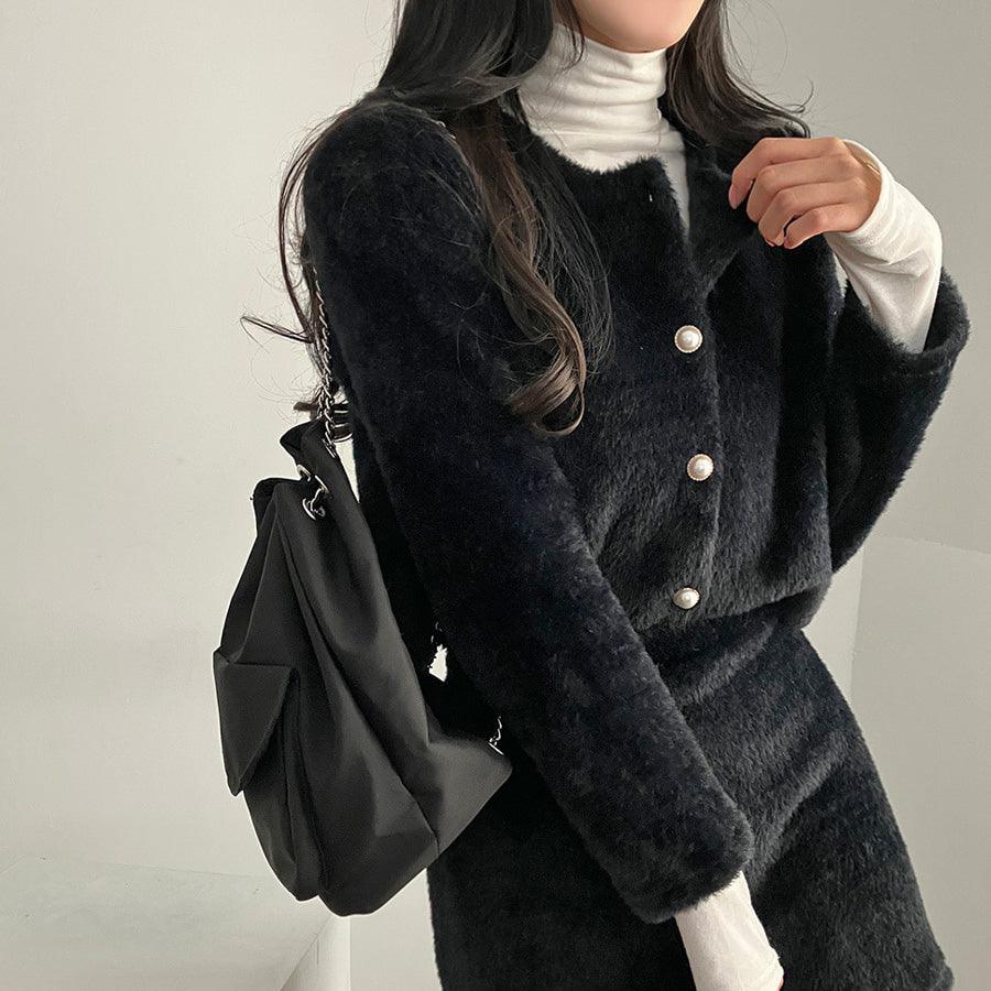 🤍冬日柔軟絨絨小香套裝<KR> - IKIMSTORE
