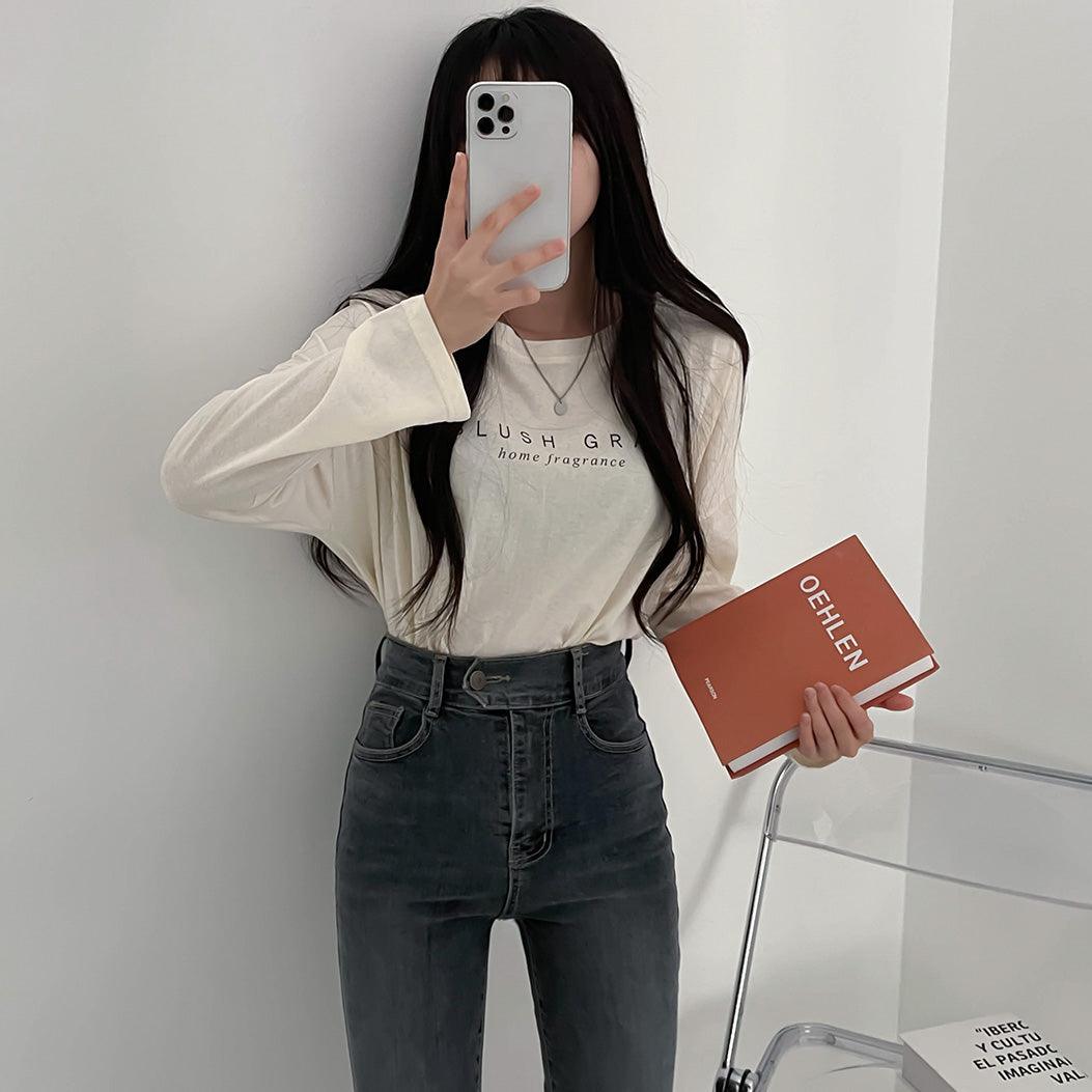 韓製Blush Gray長袖T恤<KR> - IKIMSTORE