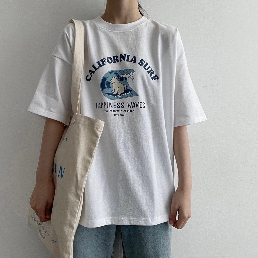【現貨黑】 California滑浪犬短袖T恤<KR> - IKIMSTORE