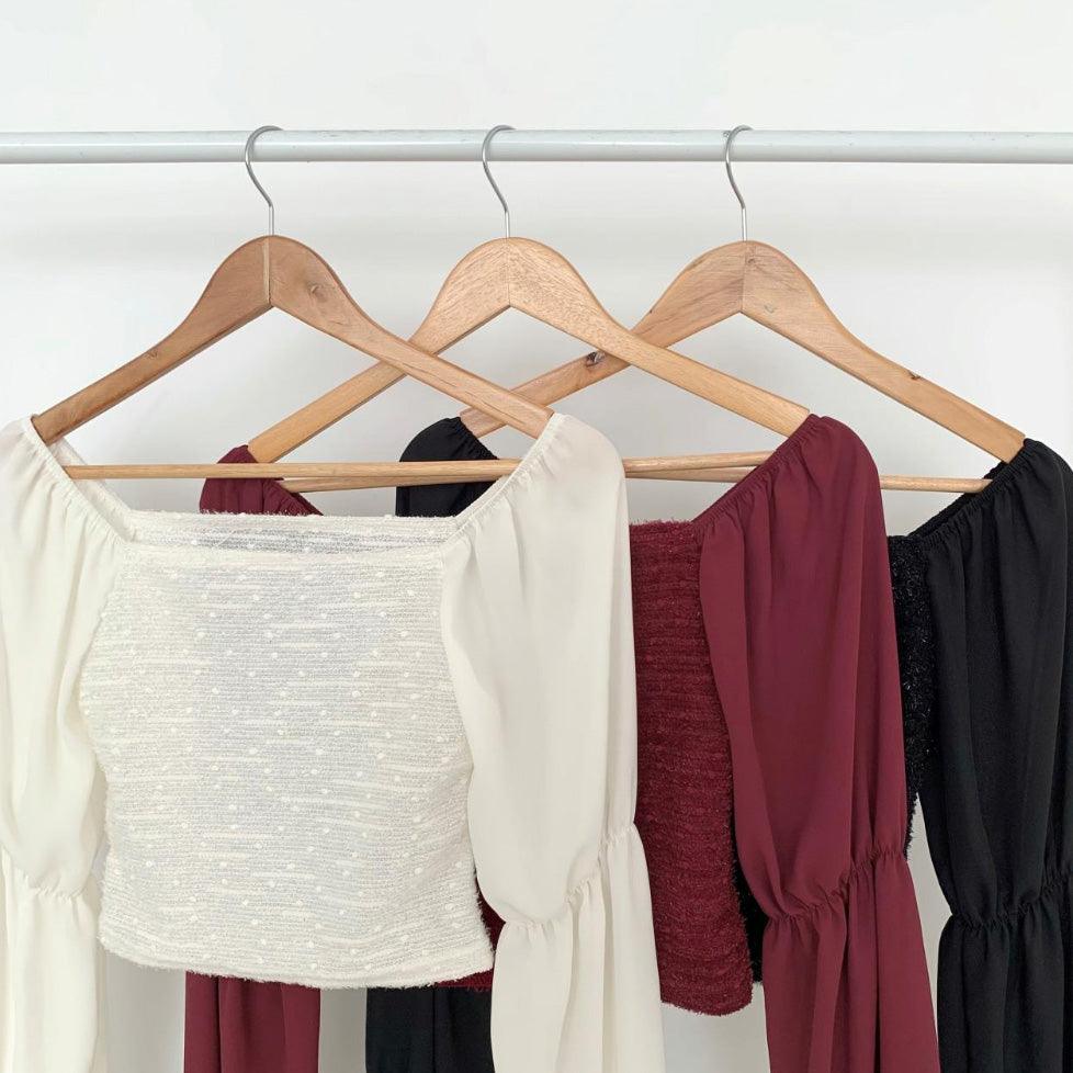 【🍷約會Look/可露肩!】Jasmine Puff Blouse<KR> - IKIMSTORE