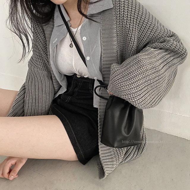 簡約明線牛仔裙<KR> - IKIMSTORE