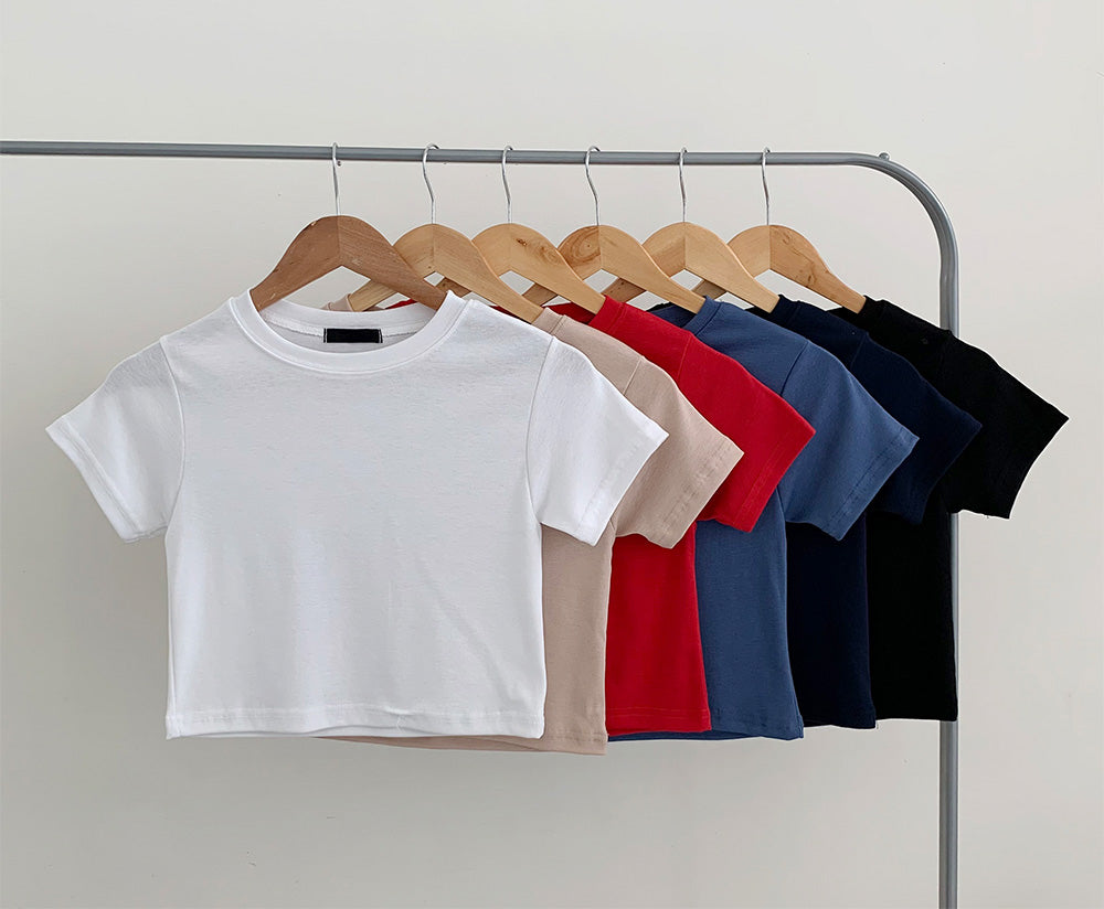【2件起$99件】韓製日常棉質crop tee