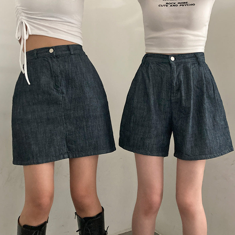 【薄款🍨/後鬆緊腰】🇰🇷韓製原色牛仔短褲&牛仔短裙(S-2XL)