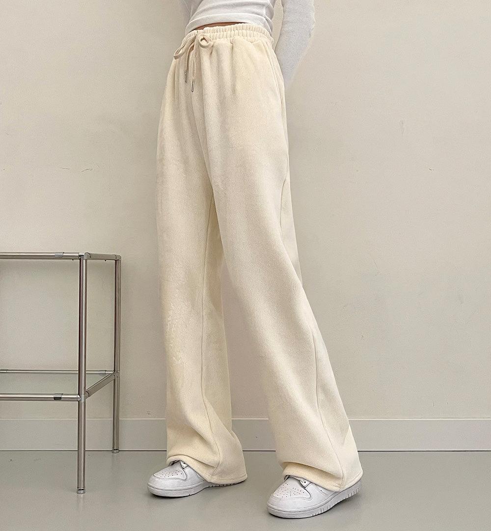 【內加厚毛】厚實燈芯絨寬褲(3color) - IKIMSTORE