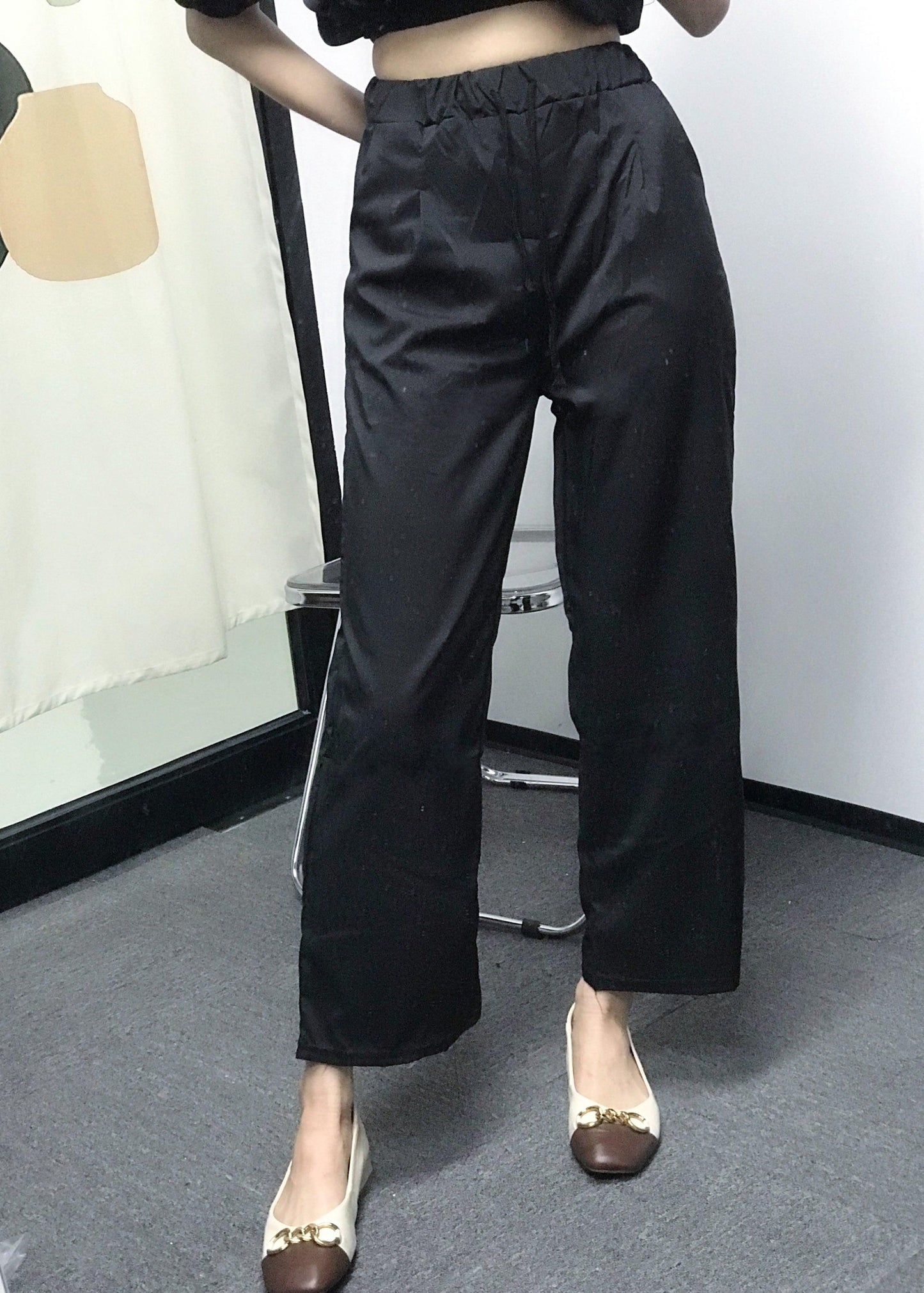 【現貨】一字露肩衫+長褲兩件套SET - IKIMSTORE