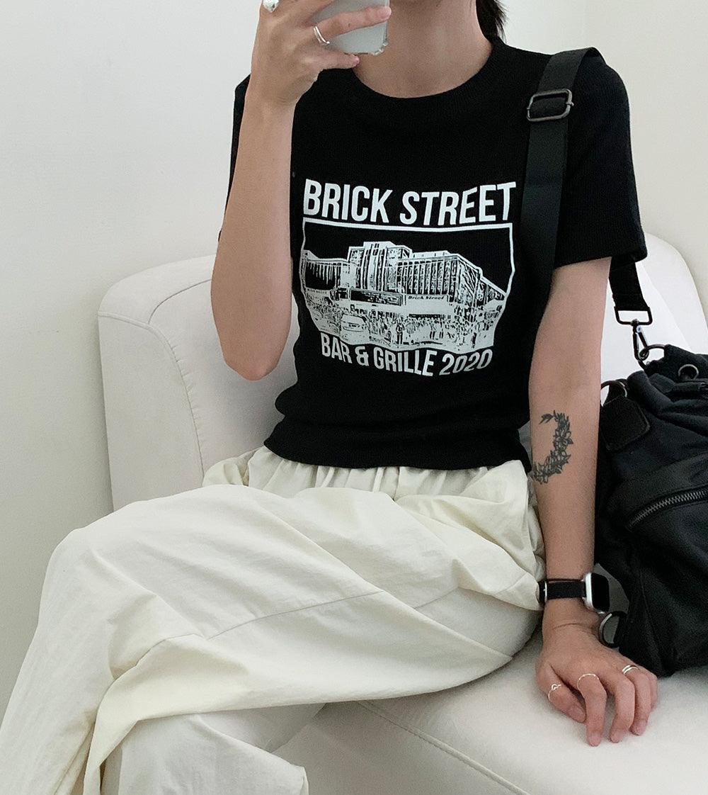 韓製Street羅紋短袖T恤<KR> - IKIMSTORE