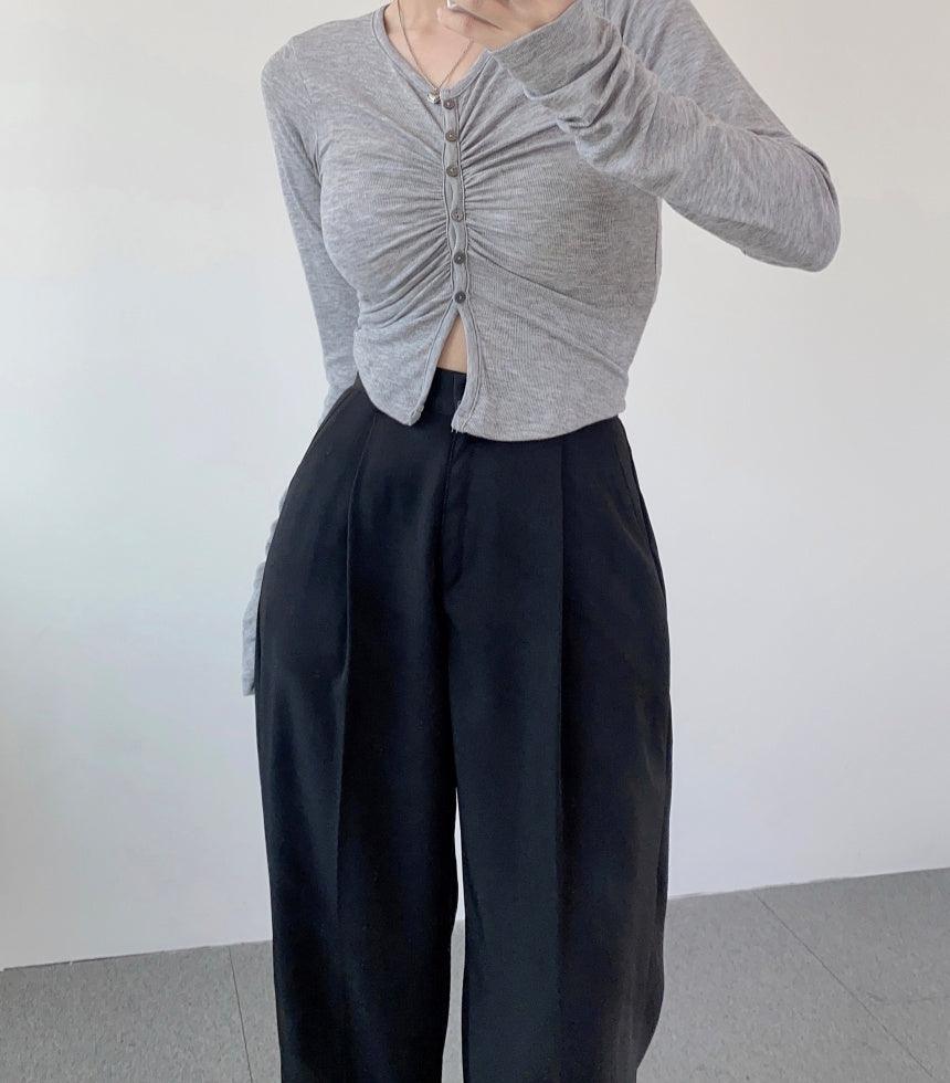 (兩穿!休閒/慢跑褲)束腳抽繩休閒闊褲<KR>(S-L) - IKIMSTORE