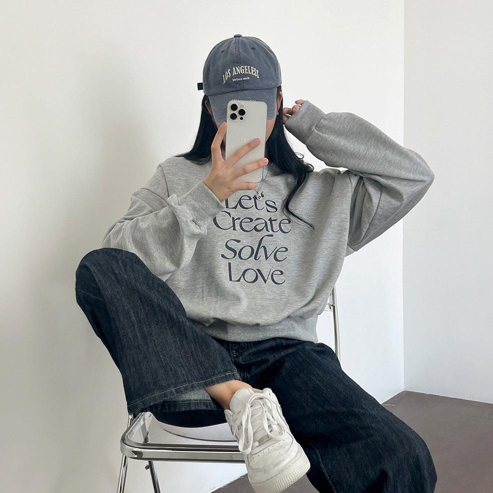韓製Love刻字印花衛衣<KR> - IKIMSTORE