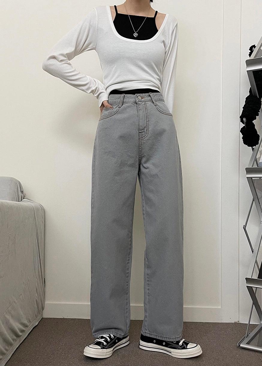 【皇牌牛褲✨】靚!Loose Fit韓製六色牛仔闊腳褲<KR> (S-L) - IKIMSTORE
