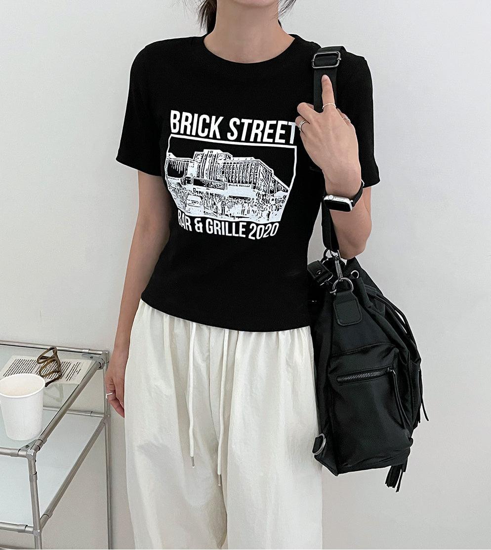 韓製Street羅紋短袖T恤<KR> - IKIMSTORE