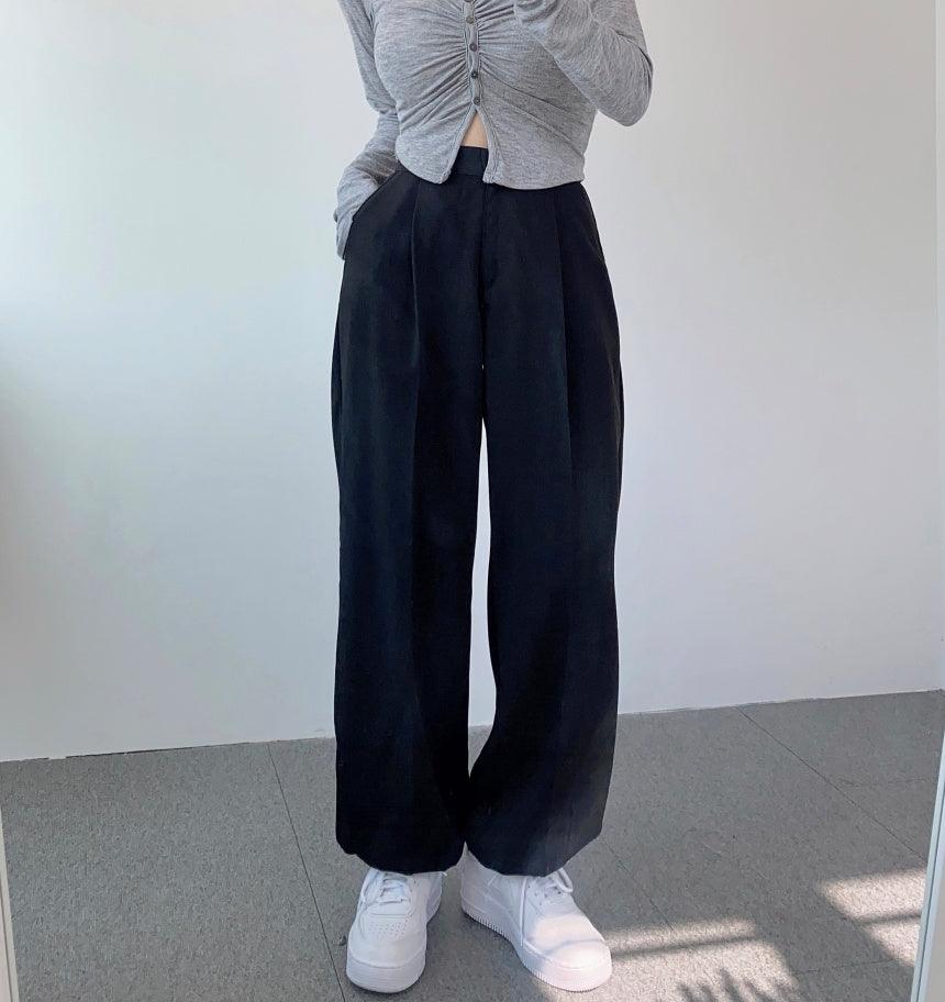 (兩穿!休閒/慢跑褲)束腳抽繩休閒闊褲<KR>(S-L) - IKIMSTORE