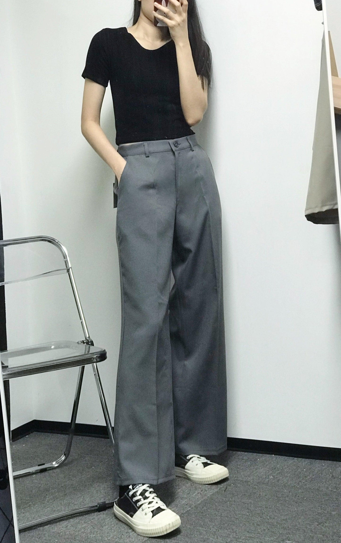 【三種長度】韓製日常西裝闊褲<KR> (S~2XL) - IKIMSTORE