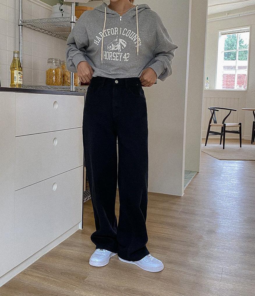 【3種長度/S-2XL】日常棉質牛仔闊褲 - IKIMSTORE