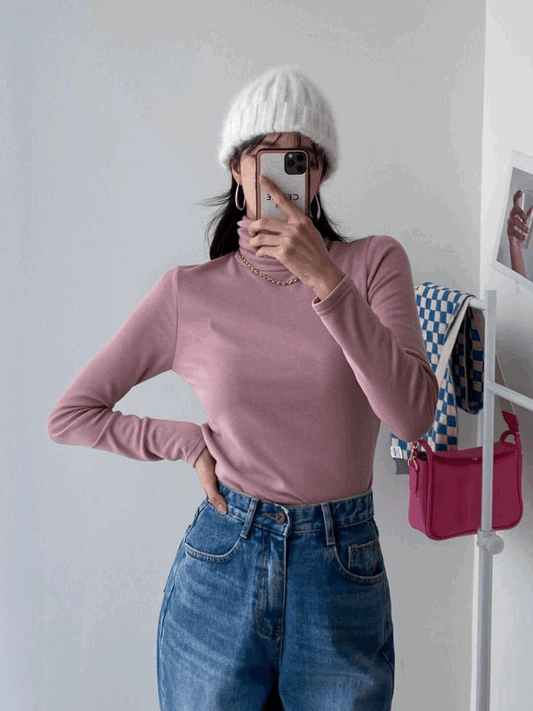 【現貨黑】韓製堆堆領長袖T恤 <KR> - IKIMSTORE