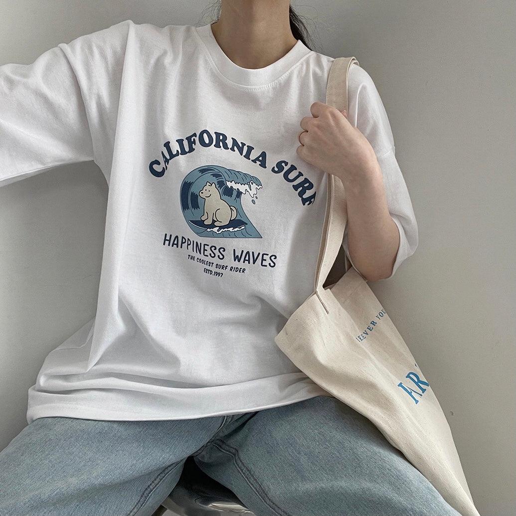 【現貨黑】 California滑浪犬短袖T恤<KR> - IKIMSTORE