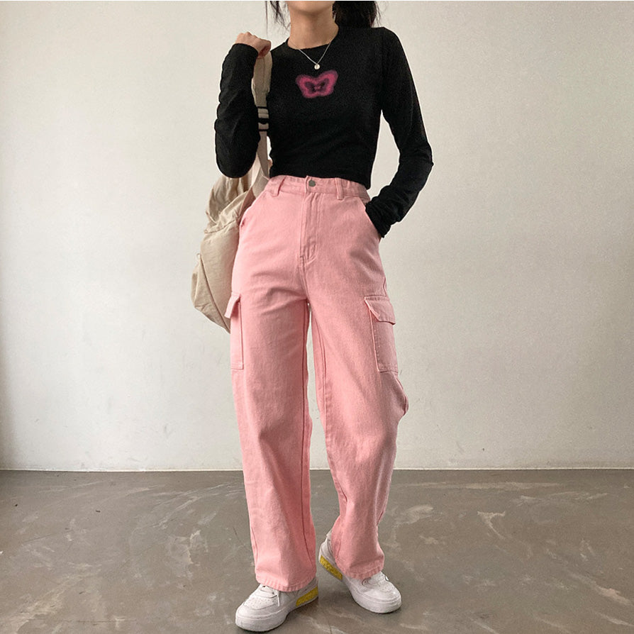 【3種長度】美式復古寬版工裝長褲(S-2XL)