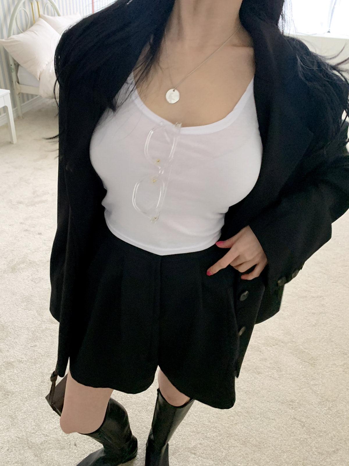 收副乳U領薄款背心<KR> - IKIMSTORE