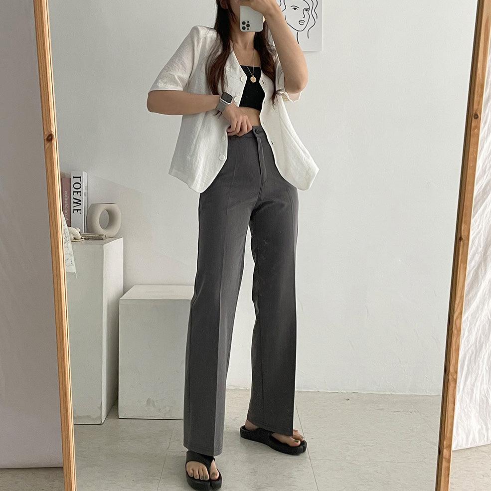 現貨倒數!【Regular Fit!】日常西裝闊腿褲<KR> (S-L) - IKIMSTORE