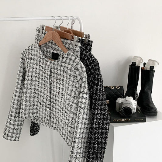 韓製氣質千鳥格紋套裝<KR> - IKIMSTORE