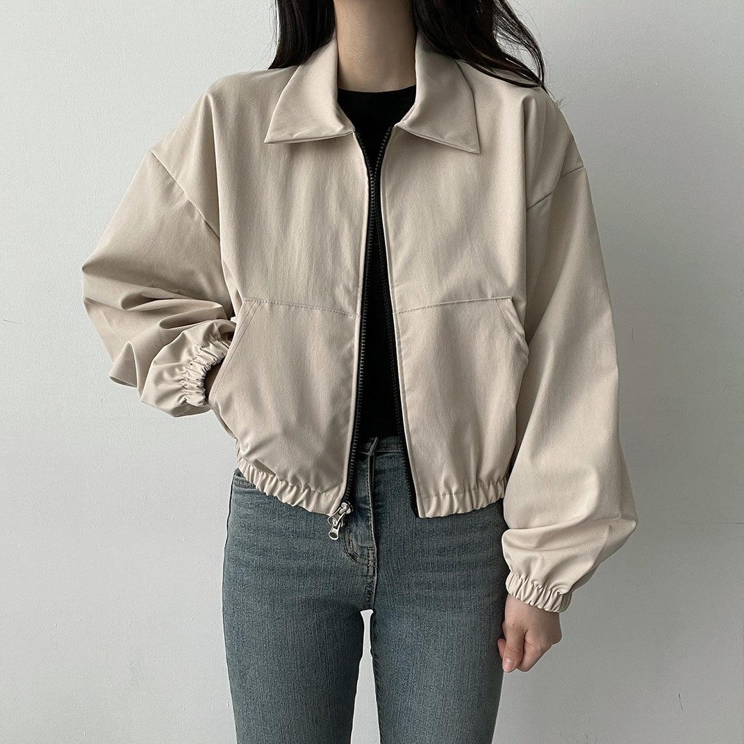 韓製雙向拉鍊翻領夾克外套<KR>(3color) - IKIMSTORE