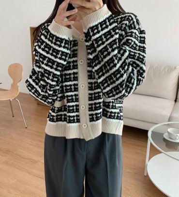 【現貨】小香拼色鈎織外套 <KR> - IKIMSTORE