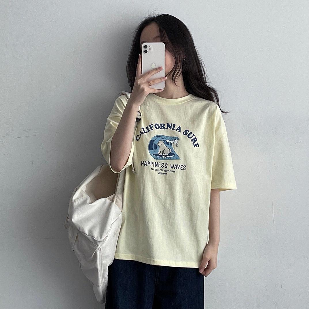 【現貨黑】 California滑浪犬短袖T恤<KR> - IKIMSTORE