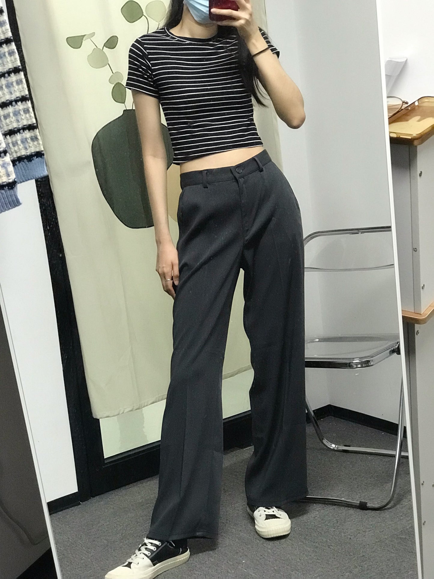 【現貨】日常單品♡ 圓領條紋短款T恤<KR> - IKIMSTORE