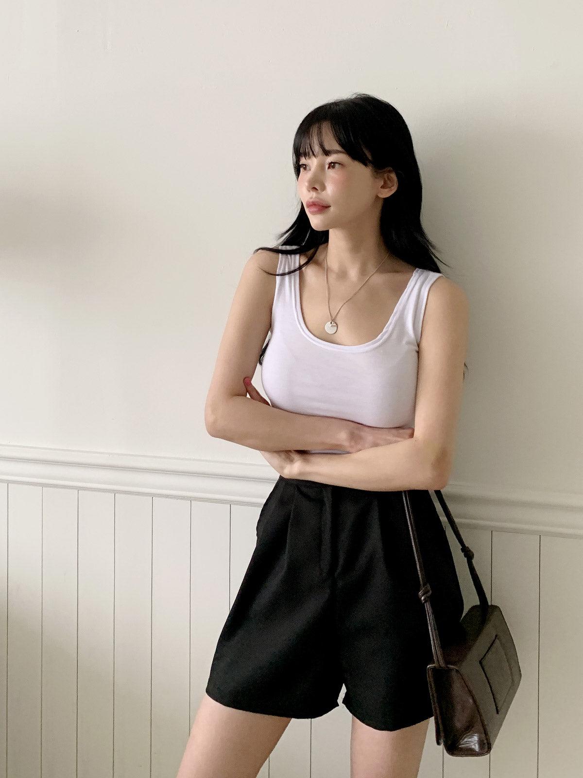 收副乳U領薄款背心<KR> - IKIMSTORE