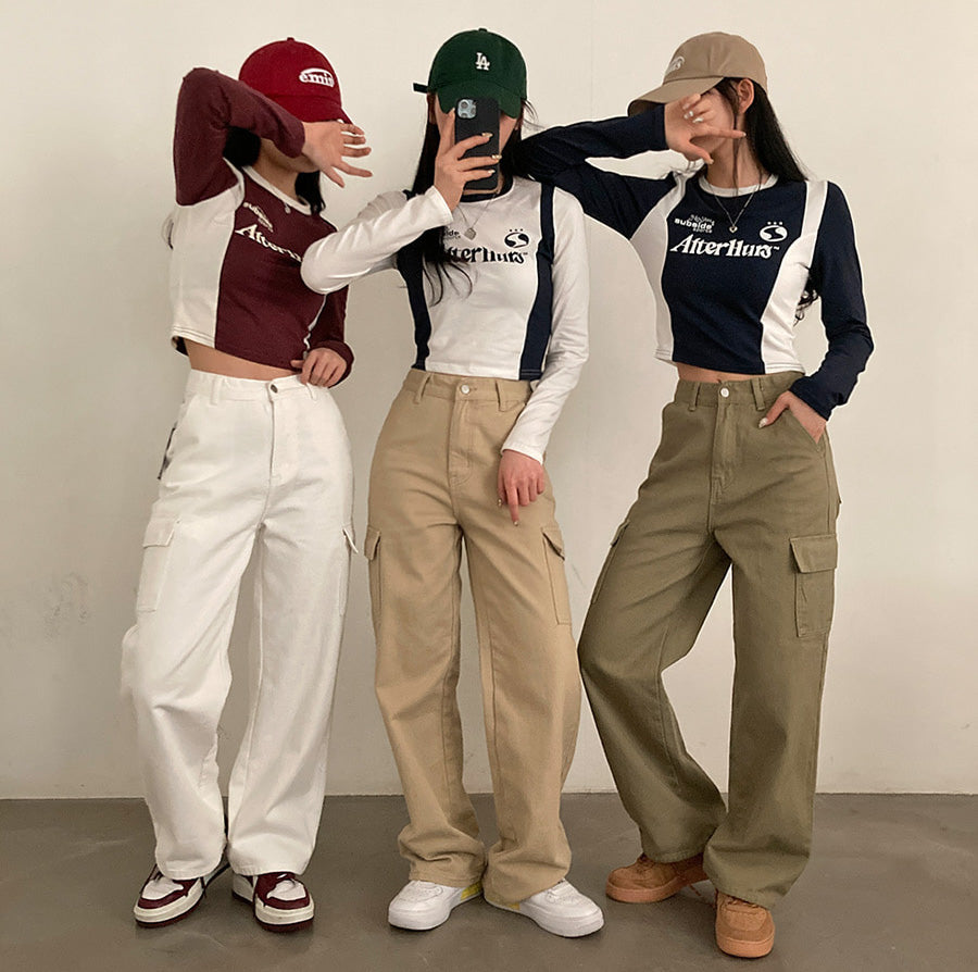 【3種長度】美式復古寬版工裝長褲(S-2XL)