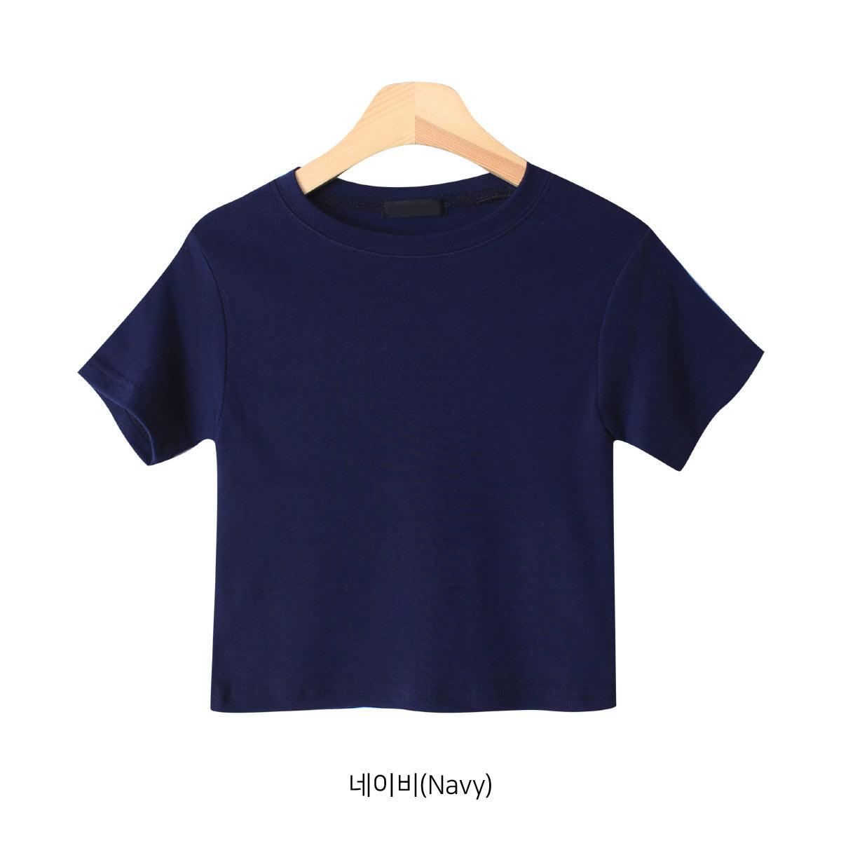 韓製日常棉質crop tee<KR> - IKIMSTORE