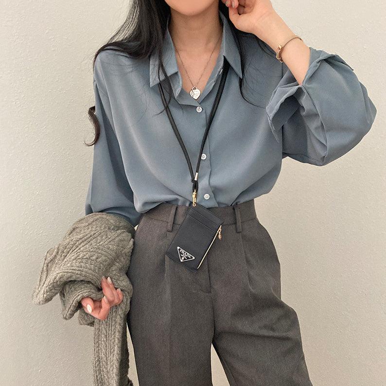 【現貨white, cream, navy】絲滑柔軟寬鬆恤衫(7color) - IKIMSTORE