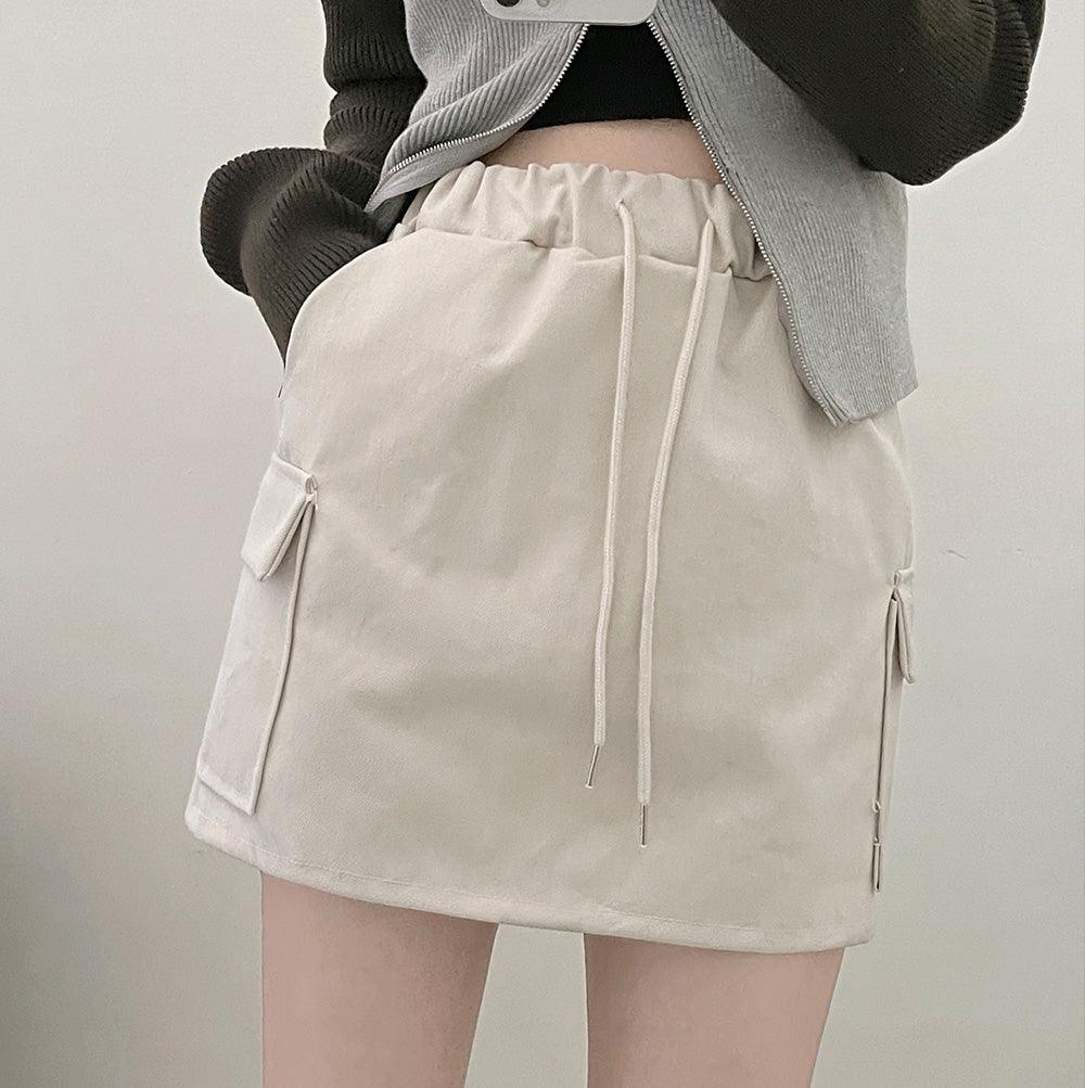 韓製棉質工裝迷你裙(3color)<KR> - IKIMSTORE