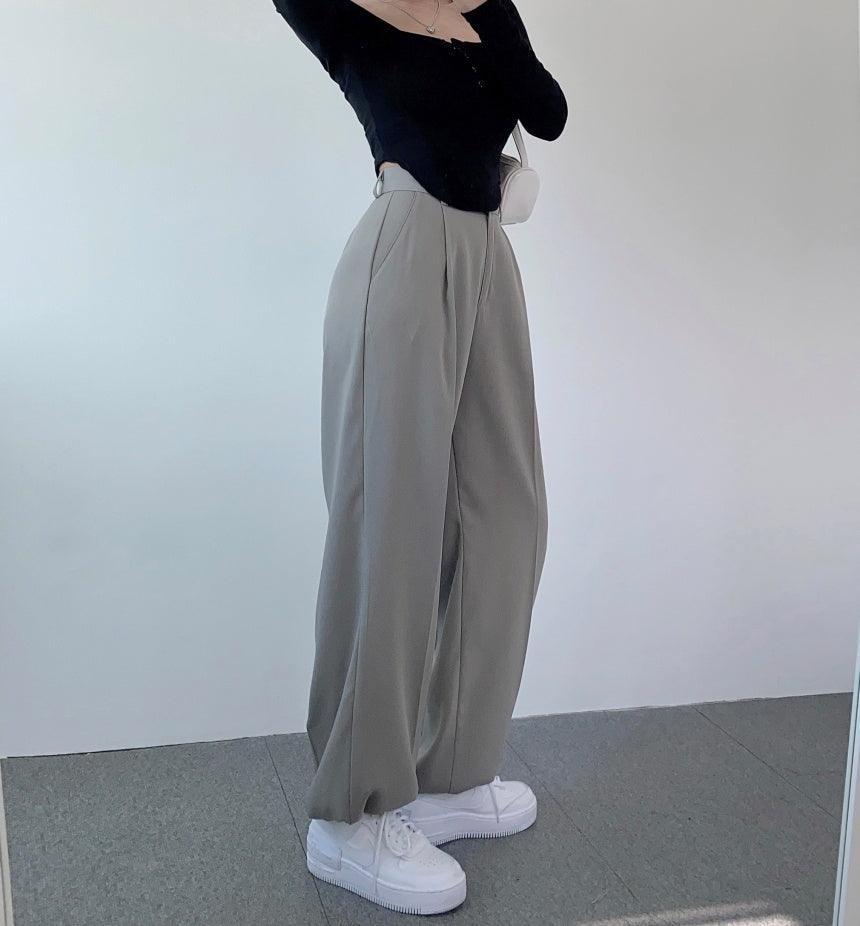 (兩穿!休閒/慢跑褲)束腳抽繩休閒闊褲<KR>(S-L) - IKIMSTORE